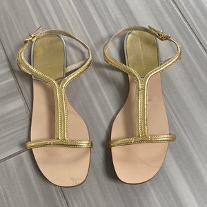 Size 38 gold Zara sandals